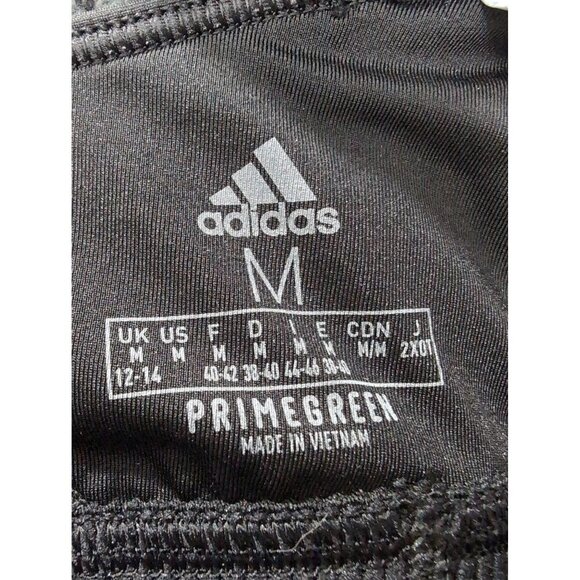 Peloton Adidas Sports Bra Womens M Black Gray Digi Motion‎ Heat Racerback Padded - Picture 5 of 7